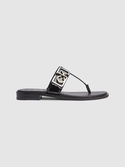 Calvin Klein Cipők HU921207 | Calvin Klein Faux Bőr Női Szandál Fekete